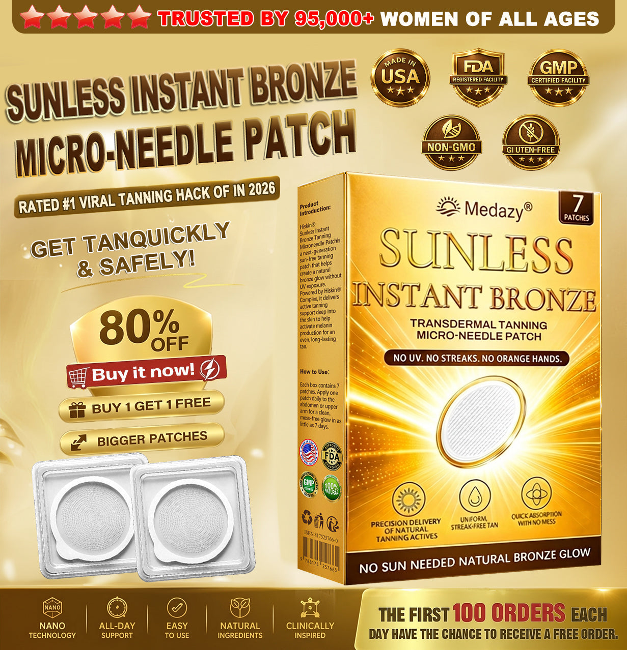 QIAWI™ Sun-Free Golden Bronze Glow — No UV, No Streaks, Just a Natural Vacation Tan