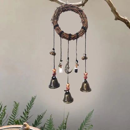🔔🌙 Witch Bell & Blessing Bottle Charm – Protective Hanging Decor