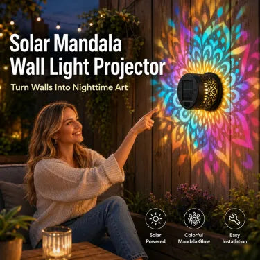 🔥Limited 60% OFF🔥Solar Mandala Projector Light Patio Ambient Decor