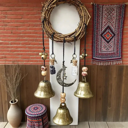 🔔🌙 Witch Bell & Blessing Bottle Charm – Protective Hanging Decor