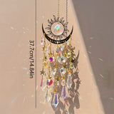 Golden Flame Moon Crystal Pendant