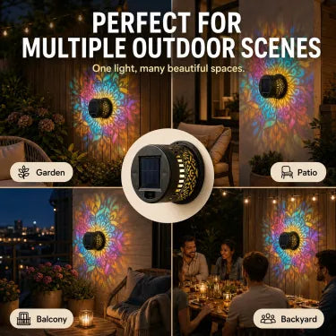 🔥Limited 60% OFF🔥Solar Mandala Projector Light Patio Ambient Decor