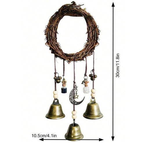 🔔🌙 Witch Bell & Blessing Bottle Charm – Protective Hanging Decor