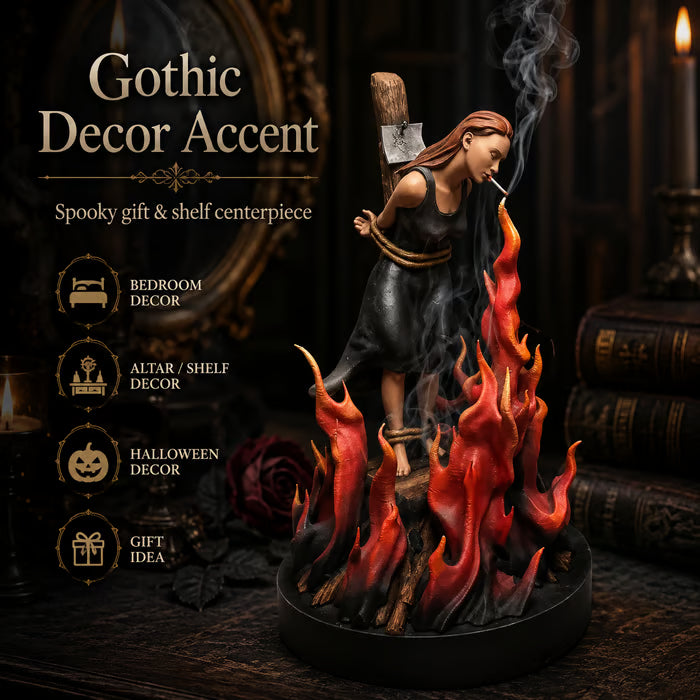 🔥LAST DAY 49% OFF - 🧙‍♀️Witch Burn Sculpture Backflow Incense Burner | Gothic Art Incense Holder